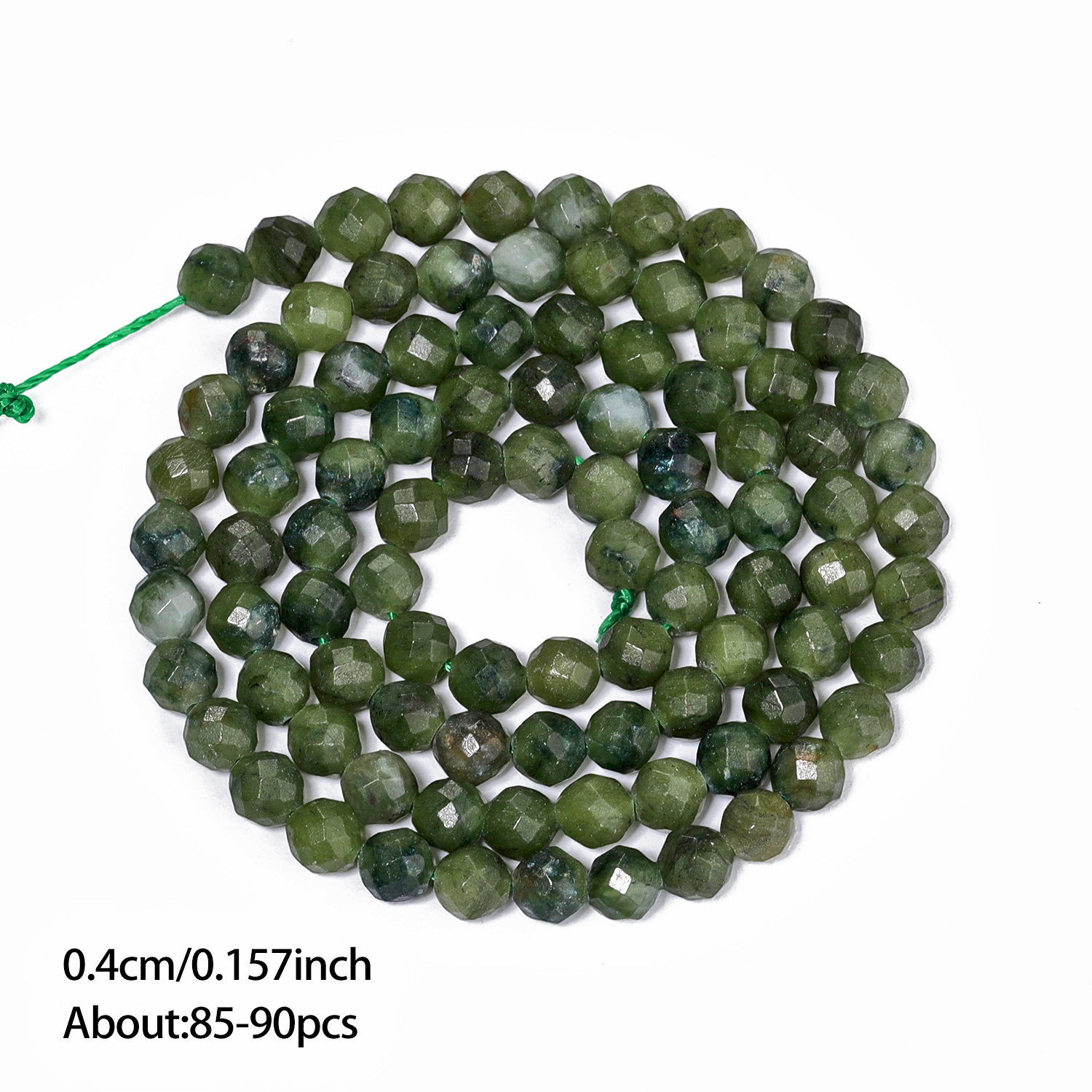 TEMU Perline di Calcedonio /3/4mm - Taglio a sfaccettatura adatte per di gioielli, perline di piccole pietre sciolte e distanziate con base curva per
