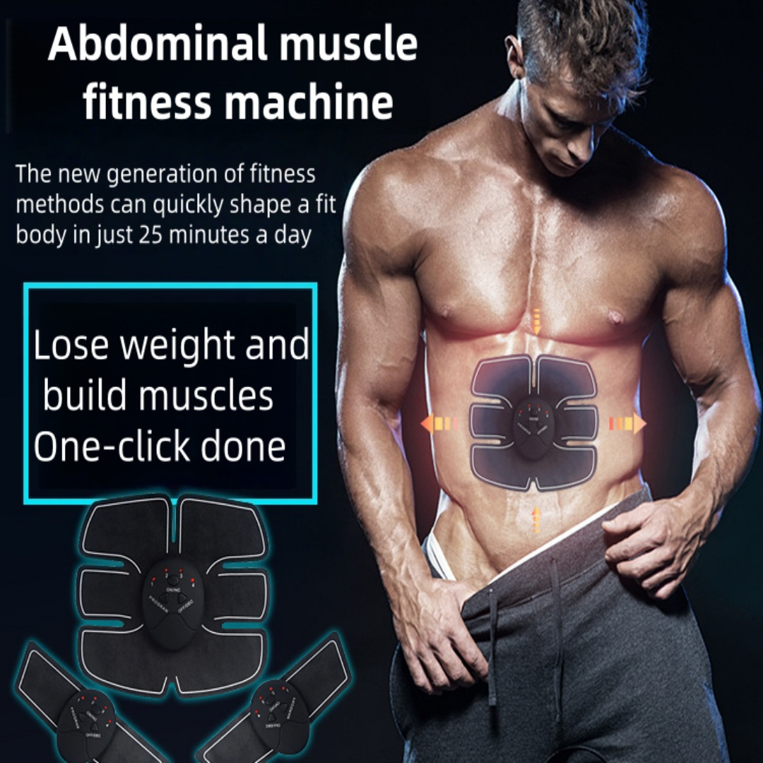 Smart Portable EMS Abs Stimulator Wireless Abdominal Muscle Trainer for Home Office Outdoor Use Battery Powered Toning Belt for Men Women Lazy Fitness Gear for Core Workout in Africa Market, Muscle Toning Device, Lightweight Trainer, Wearable
