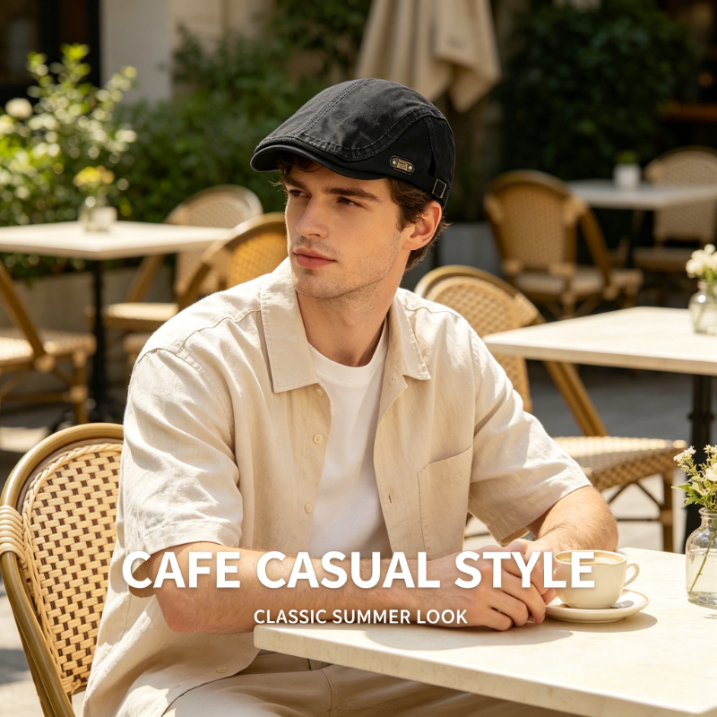 Unisex Solid Color Retro British Style Painter Hat