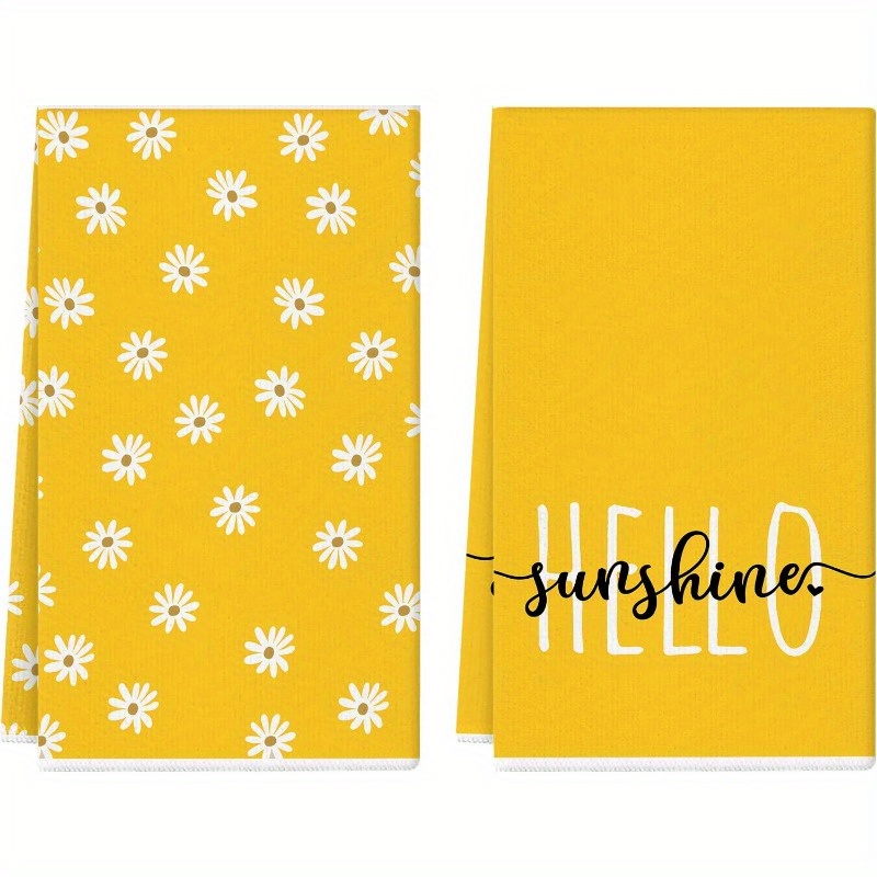 TEMU 2pcs 18*26inch Summer Kitchen Towels Seasonal Flower Dish Towels Decorative Spring Hand Towels Cute Tea Towels Suitable For , Summer, Autumn And Winter Housewarming Gifts