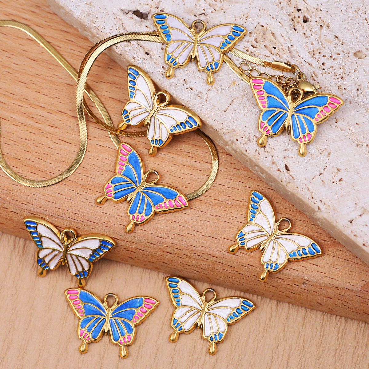 Stainless Steel Butterfly Shape Chain Ornament