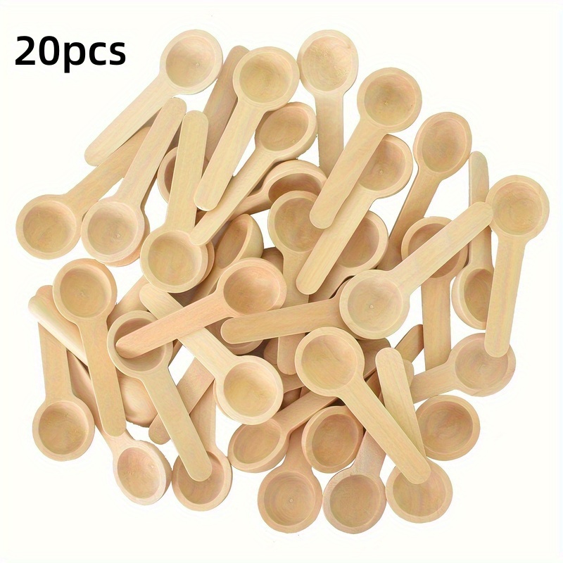TEMU Paquete Económico de 10/20 Cucharas de de Madera, Cucharas de Pequeñas con Cortos, Cucharas para Miel, Cucharaditas, Cucharas de Madera para