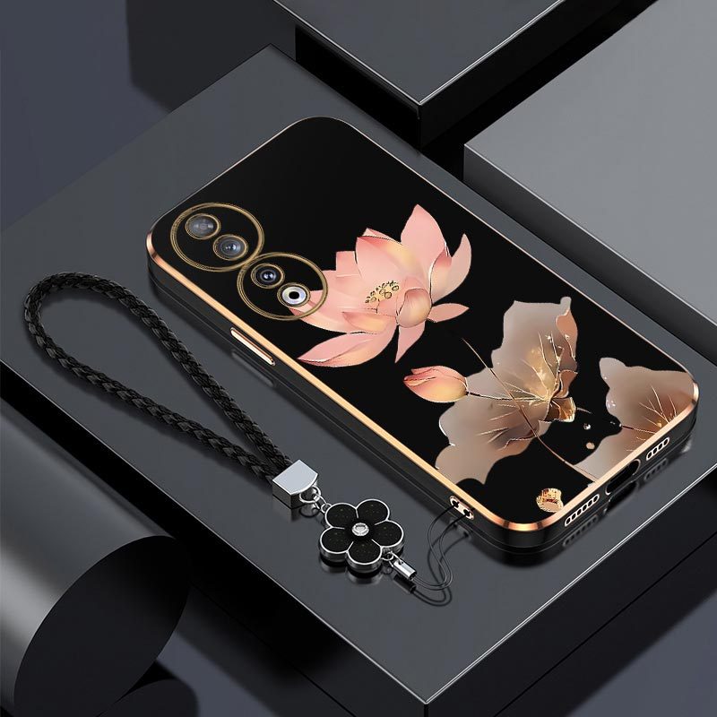 TEMU Phone Case - A Lightweight And Comfortable Case In A Soft Pink Lotus Design, Perfect For The 90