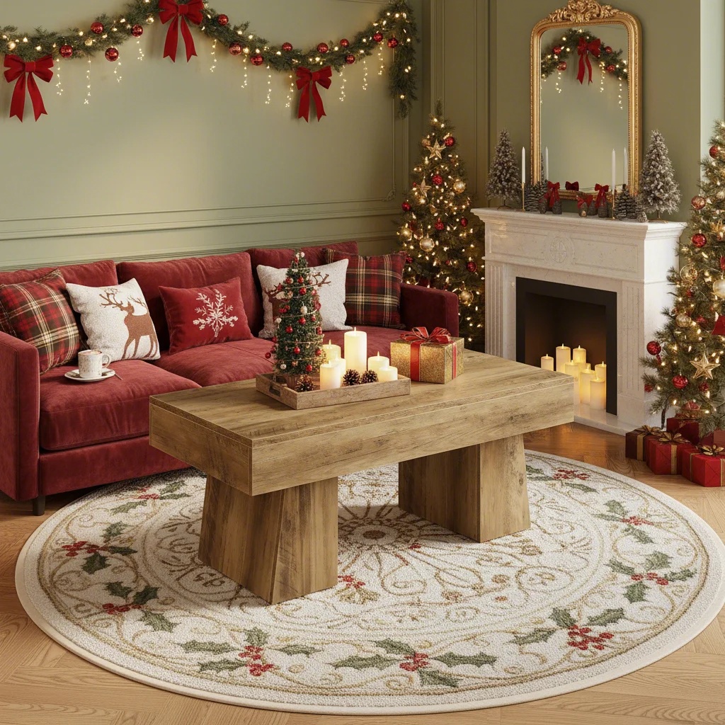 TEMU 1pc Coffee Table - Rustic Brown Wood Rectangular Center Table With Thick & Space-saving, Assembly For Living Room, Lounge - & Sturdy For Office