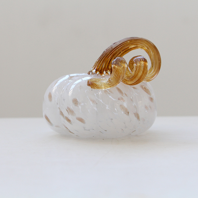 Image of Glass Pumpkin Decor, Nordic Style Luxury Transparent Mini Pumpkin Ornament, Elegant Desktop Decoration, Room Entryway Shelf Office Decor, Halloween Seasonal Decoration
