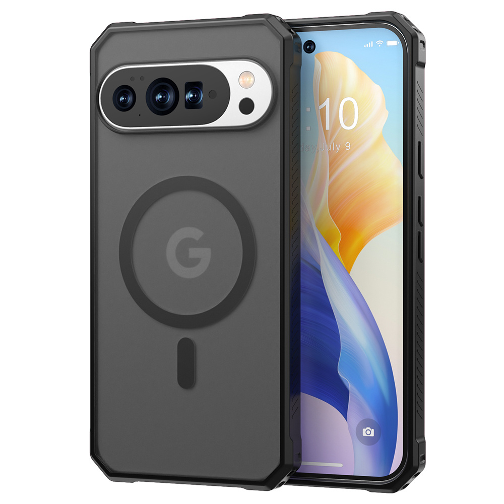 TEMU Phone Case - Fashionable And Minimalist Magnetic Wireless Charging Soft-edge Full-cover Transparent Phone Case With Glitter, Suitable For Google
