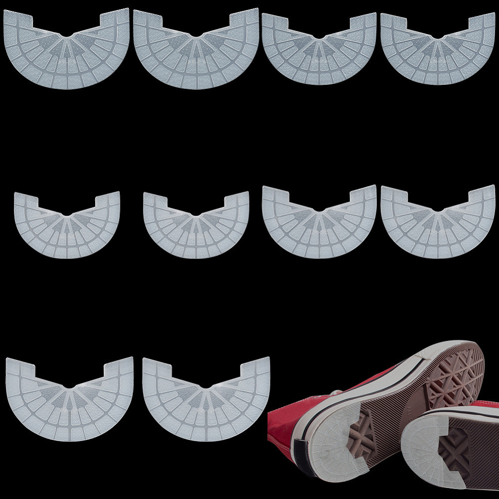   5 pairs shoes heel protector 5 sizes white non-s rubber shoes pad grip self-  sole drag pad repair plates noise reduction shoe grips for men and women sneakers slippers   craft supplies handmade kit 0