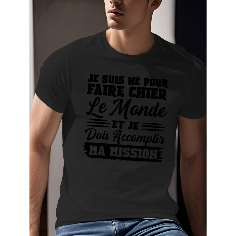 

Funny French Men's Short Sleeve T-shirt Summer T-shirt Top