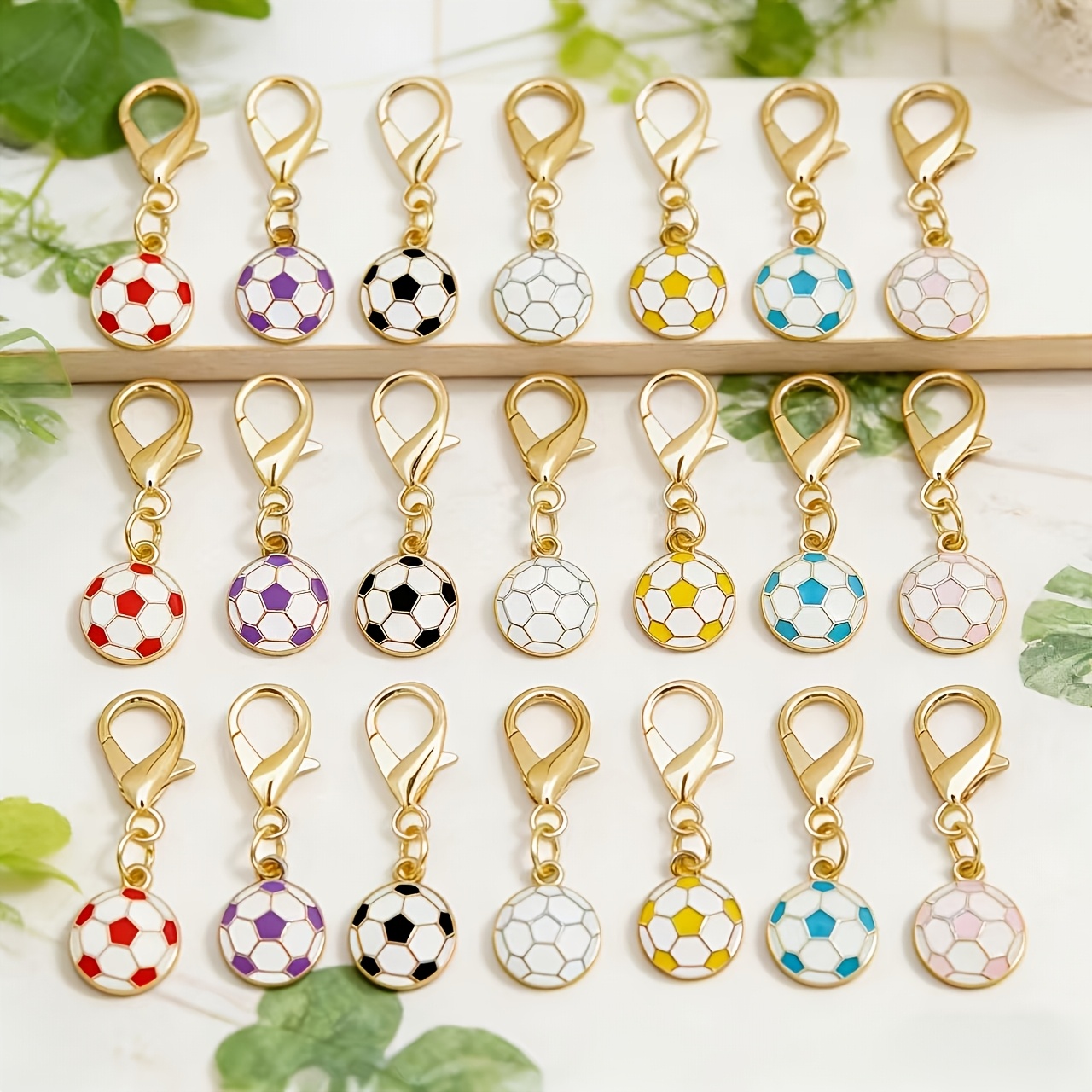 TEMU Regalo para Ella/Él Regálale/Él 7/21 piezas Llavero de Fútbol Multicolor - Adecuado para Hombres y Mujeres Adultos Entusiastas de los Deportes -