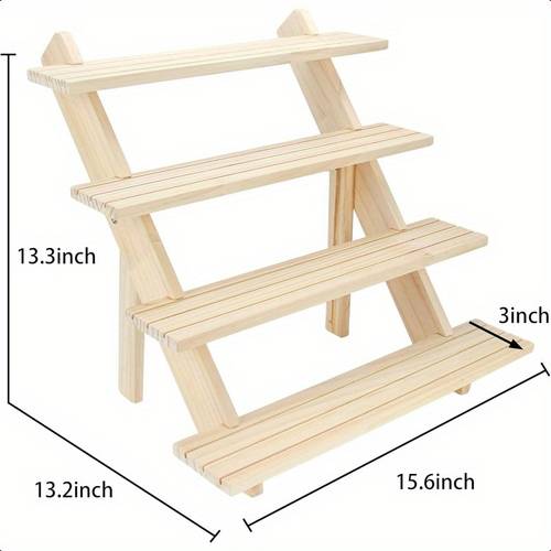 4 tier wooden display riser tiered wood earring display stand cupcake stand countertop merchandise display stand for selling