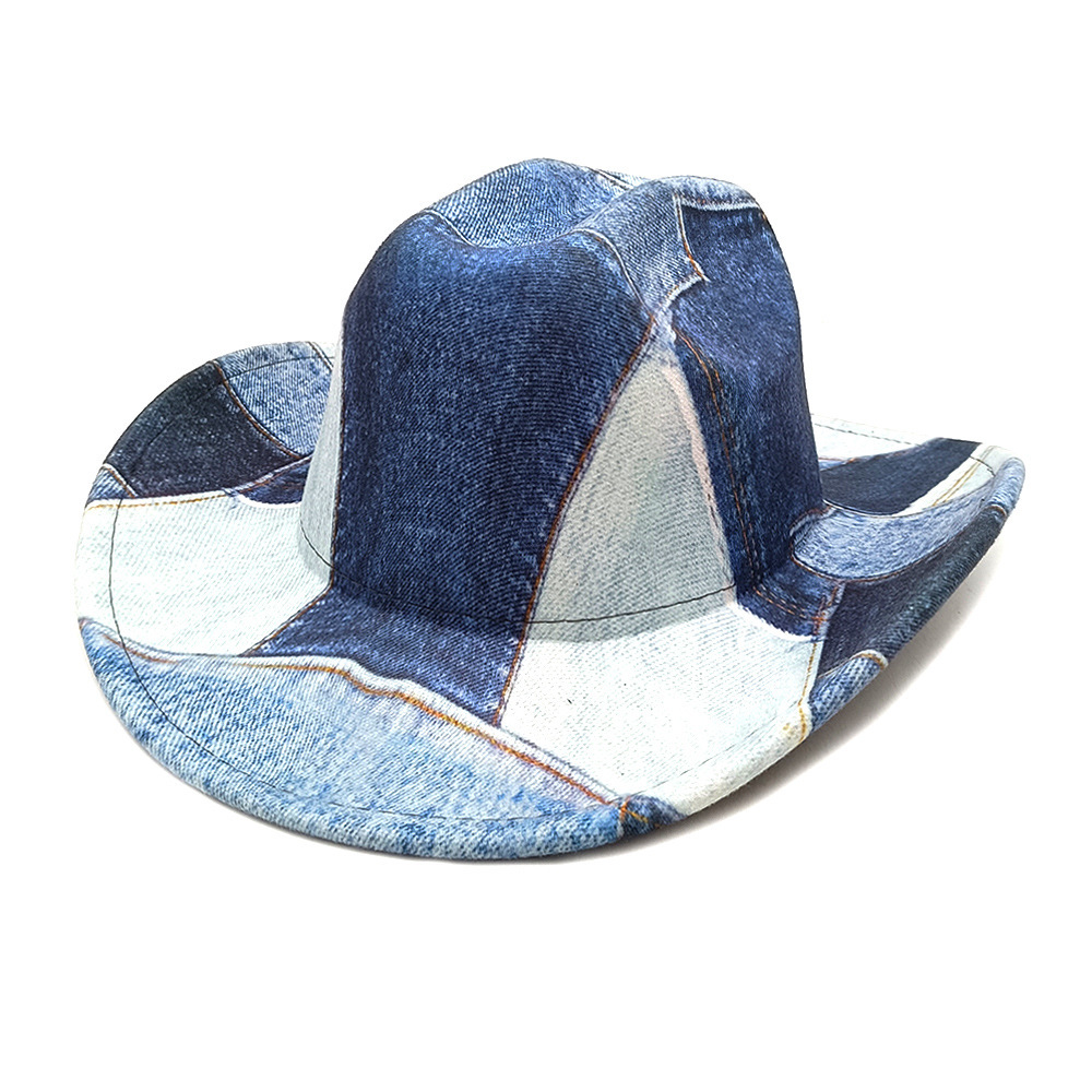 denim fedora hat soft wide brim lightweight jazz - Temu display picture 3