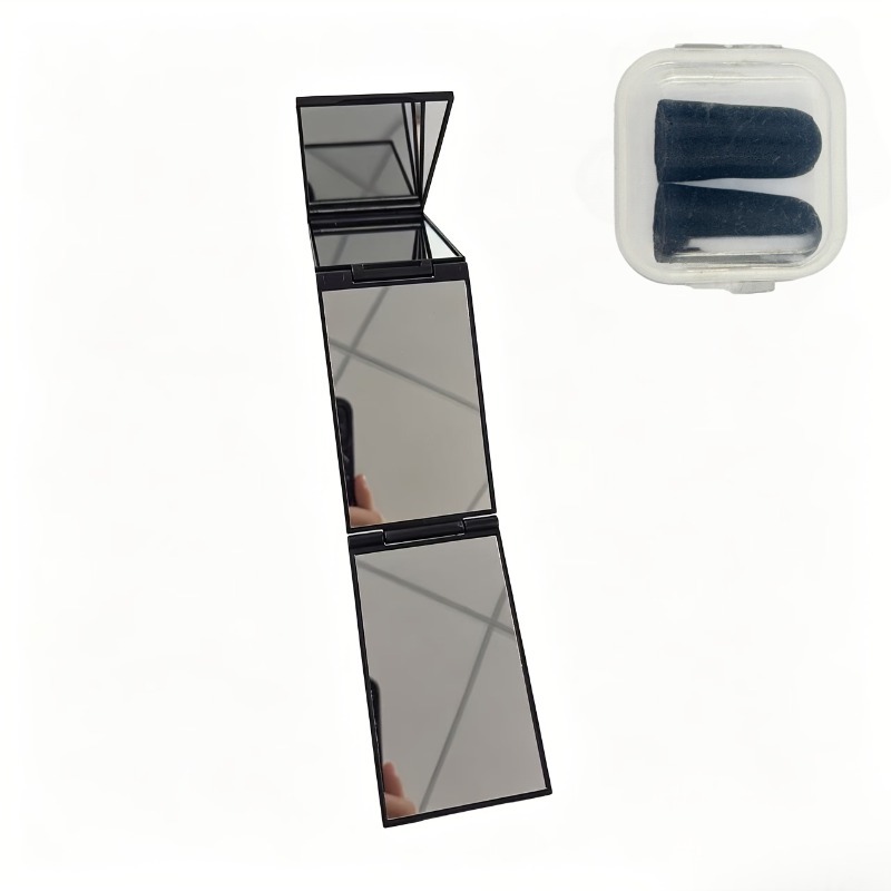 360° Rotatable Handheld Makeup Mirror, 4-Sided HD Design