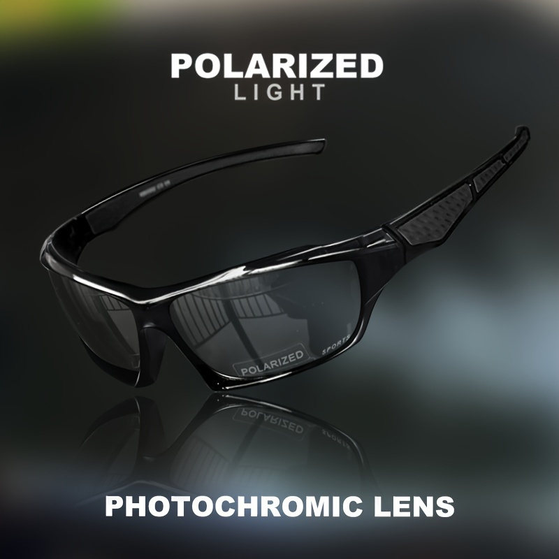 TEMU 1 Pair Of Polarized Fashion Glasses With Photochromic Lenses, High-quality Glasses Suitable For Driving- , Ac Lenses, Full-rim Design, Regular