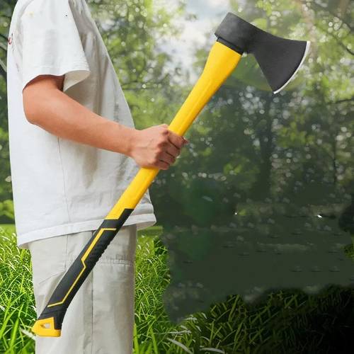 wood chopping axe with anti slip and shock reduction handle wood splitter camping outdoor hatchet with steel blade for wood splitting and