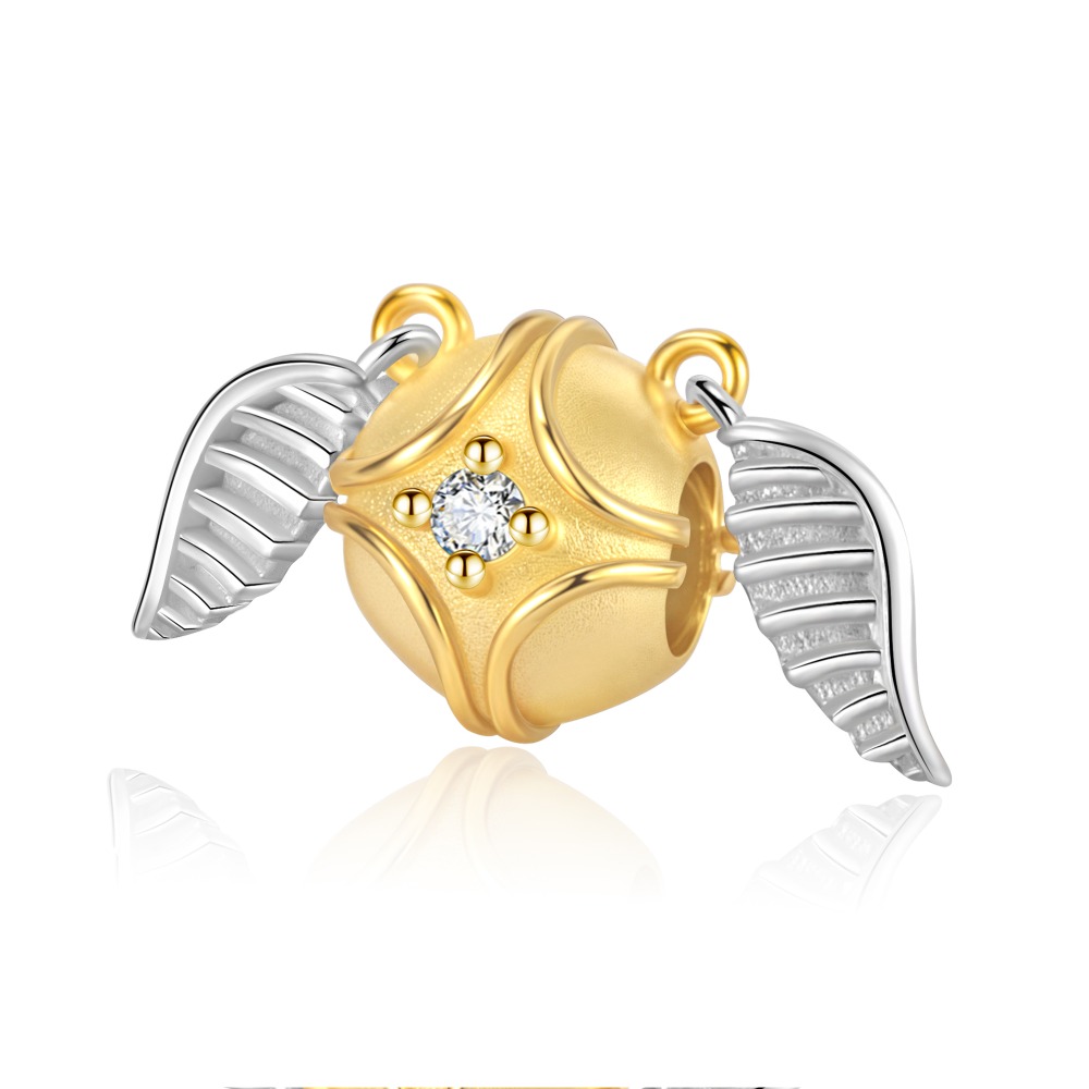 E-shop 1 Stück einzigartig designter kugelförmiger Flügelanhänger aus versilbertem Kupfer, zum Schmuck wie Armbänder oder Halsketten für den täglichen