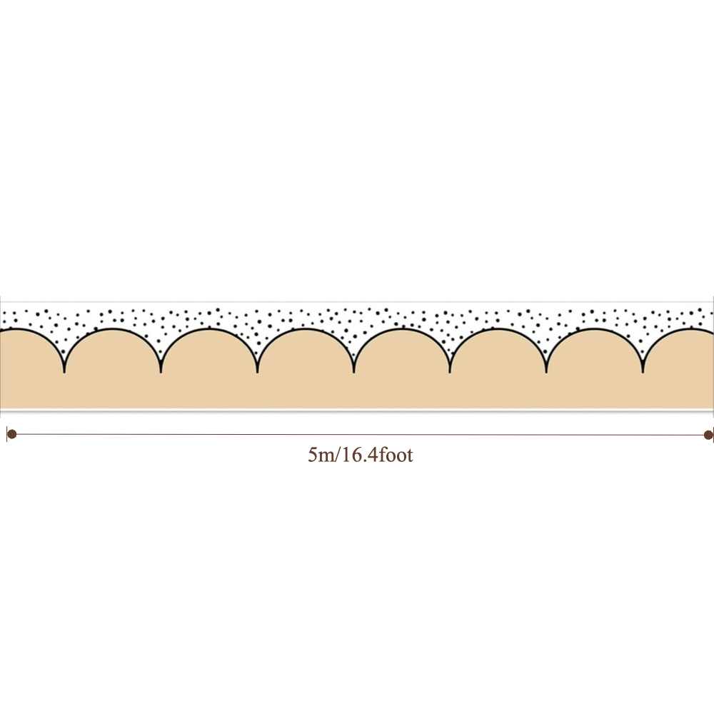 TEMU Bordures de d'affichage bohème colorées de 5 m (16,4 pi), bordure autocollante à points de couleurs bohèmes pour décoration murale de noir de