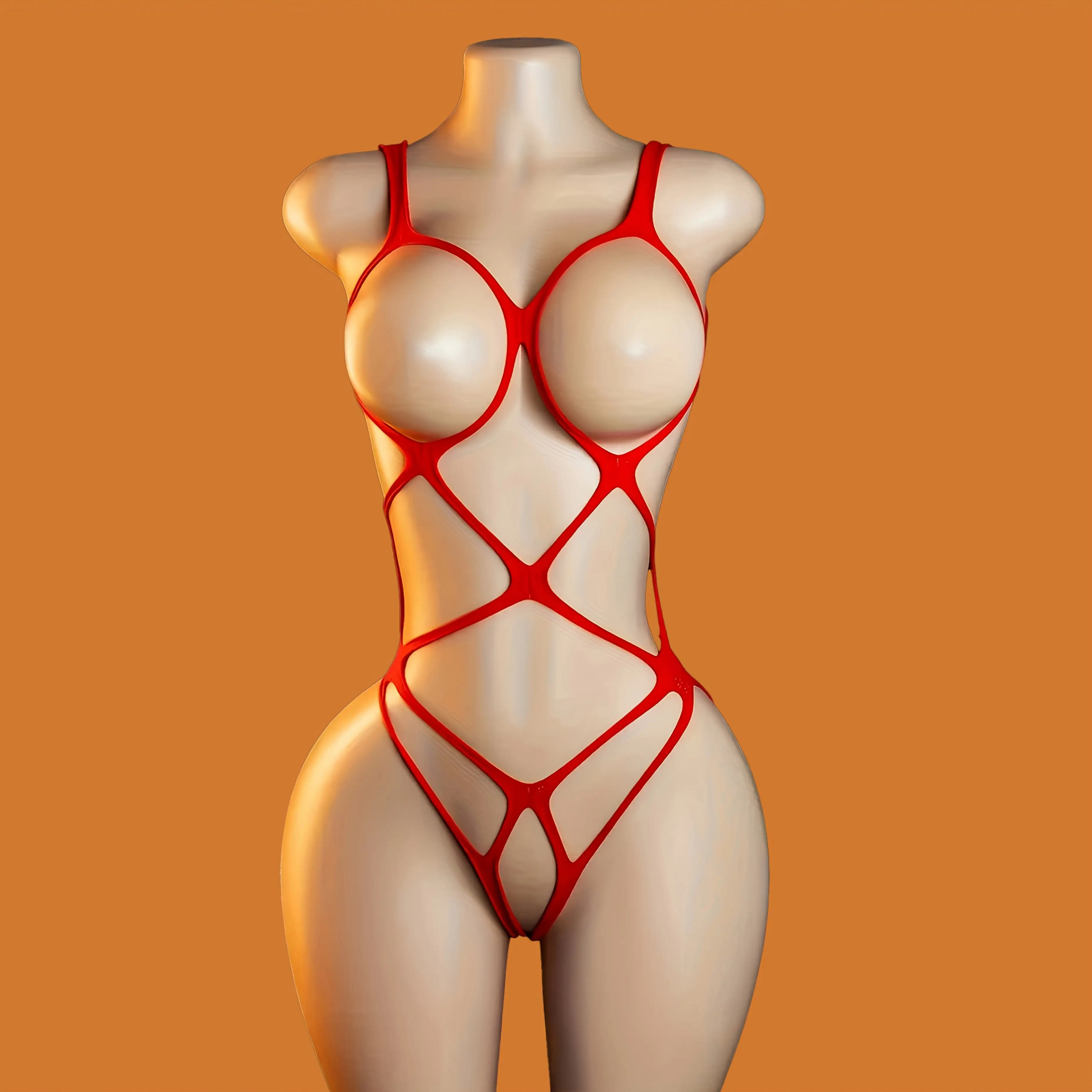 5pcs Women's Full Body Stocking Bodysuit with Garter Belt - Transparent Mesh Long Sleeve Top & Fishnet Legwear, Sensual Costume Suitable for Bedroom, Parties, Themed Events - Comfortable Wearable for s
