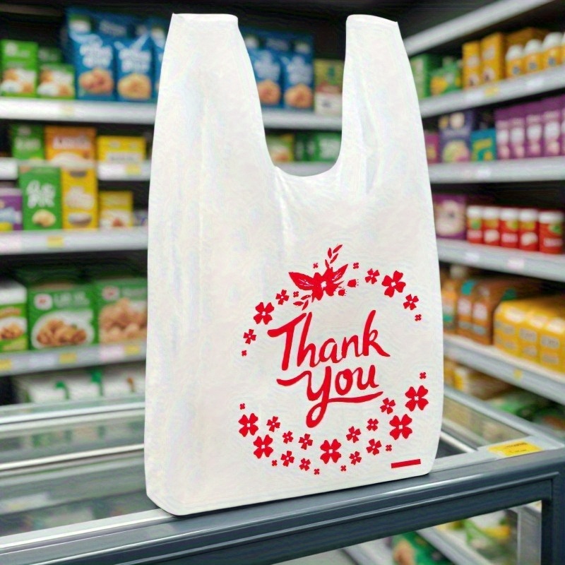 red printed vest bags durable plastic shopping Temu Bahrain