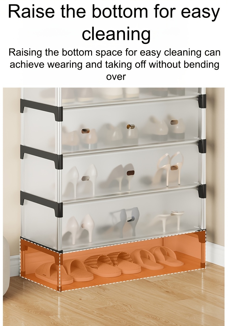 j32/ à chaussures 7 niveaux , étagère à chaussures étroite et durable sur pied, étagère à chaussures multifonctionnelle dentrée pour gagner de la place, utilisation simple pour salon, chambre, entrée, dressing, dortoir, entrée dappartement loué, , Détails du produit 6