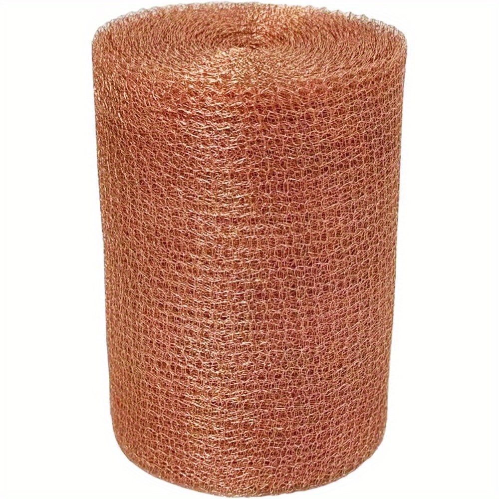 TEMU Copper Mesh 12.7cm X 12m, Snail Barrier Copper, Copper Tape Against Snails, Copper Mesh Copper Fabric Copper Grid Roll For Building Holes, Plant