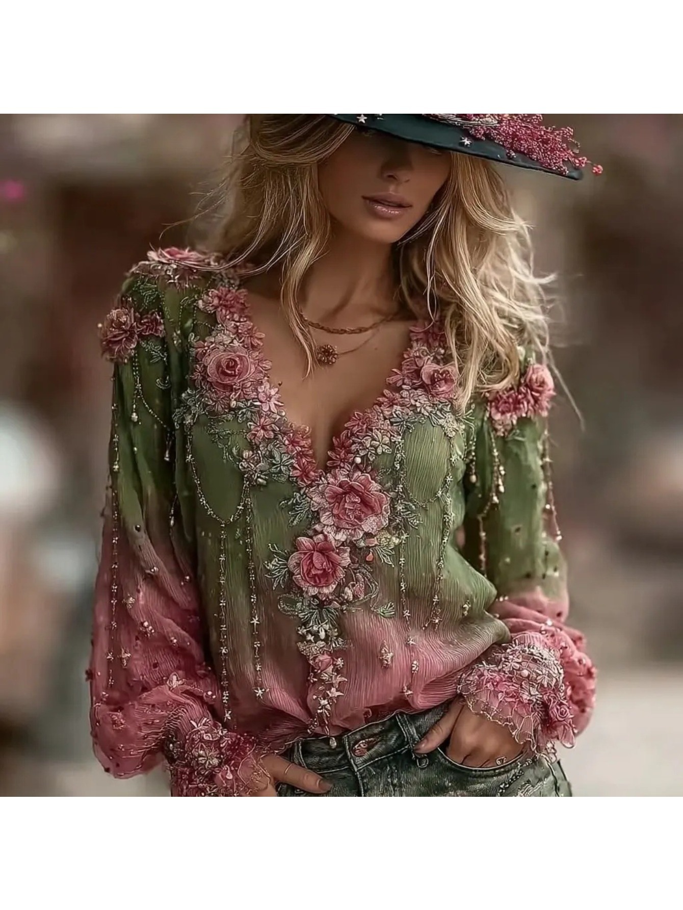embroidered top sold on Temu United States
