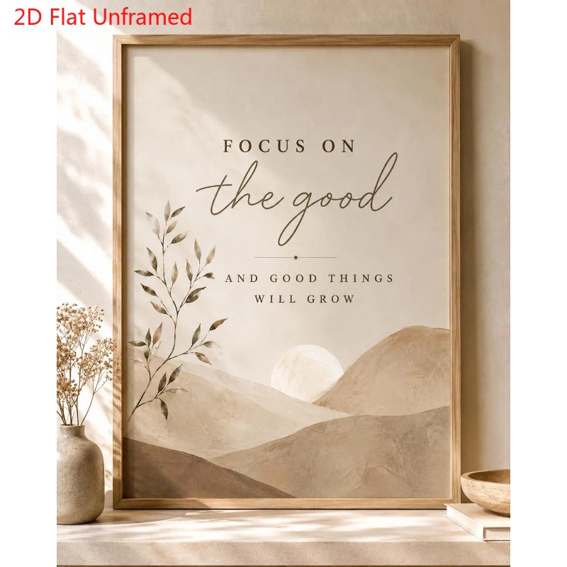 TEMU 2D Plat, 2D Plat, 2D Plat 1- Motivatie Quote Kunst Canvas Print Posters Neutrale Tint Boho Stijl Muurkunst Posters En Prints Zonder Lijst