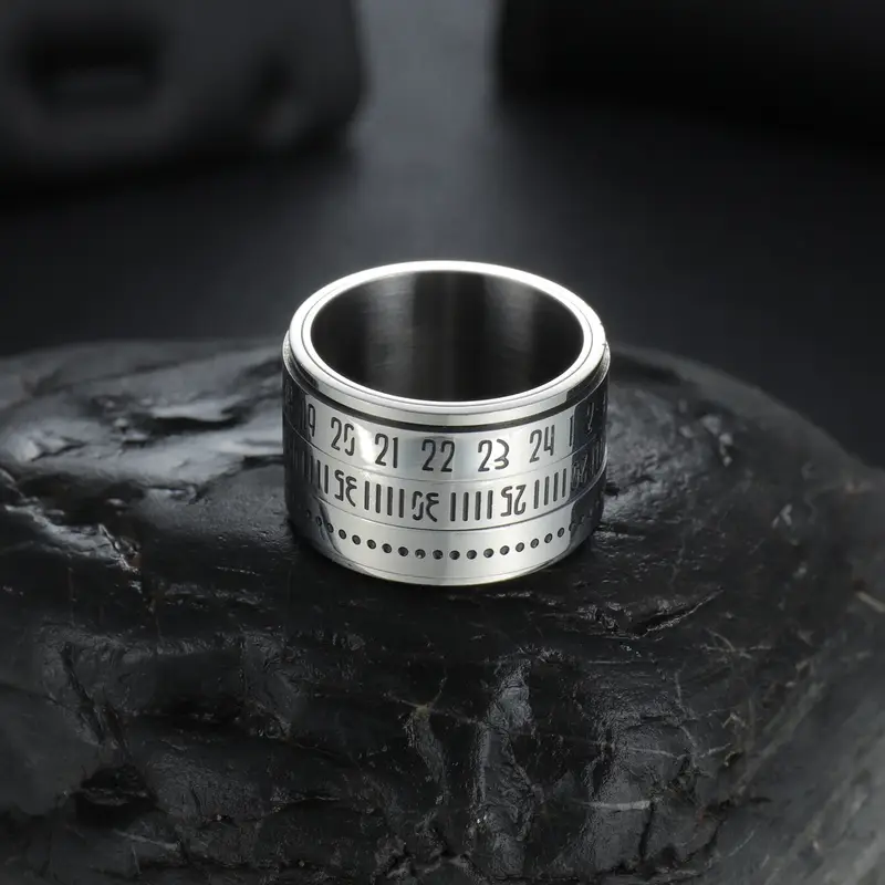 2025 new style rotatable arabic stainless steel ring for trendy men Product details 2
