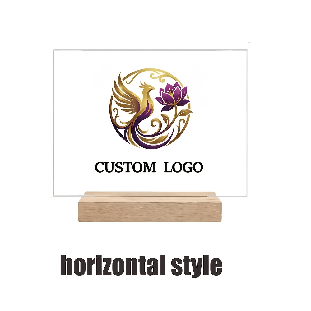 TEMU 2d Flat 1pc Customizable Photo/logo/name/image Acrylic Ornament For Couples, Family, , Pets, Scenery, Bedroom, Living Room, Office Desk, Dining