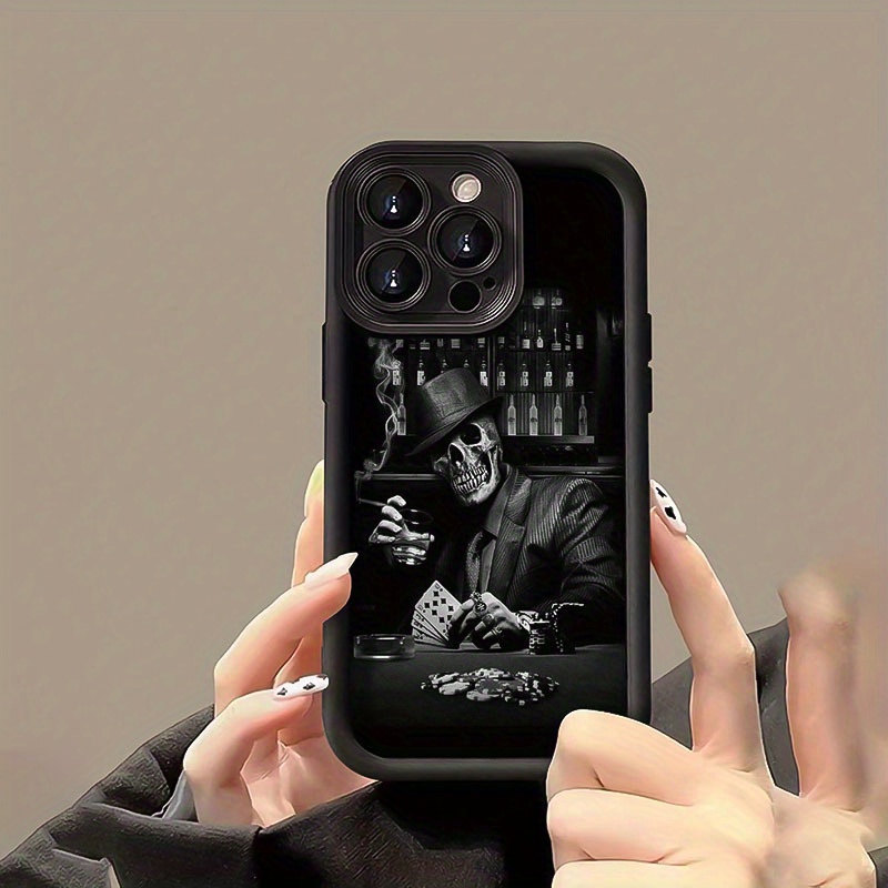 TEMU C2061 Black High Bamboo Gentleman Pattern Tpu Phone Case, Compatible With For Iphone 15 Pro Max/14 Plus/13 Pro Max/12/11/7/7 Plus/ix/xr/xs Max