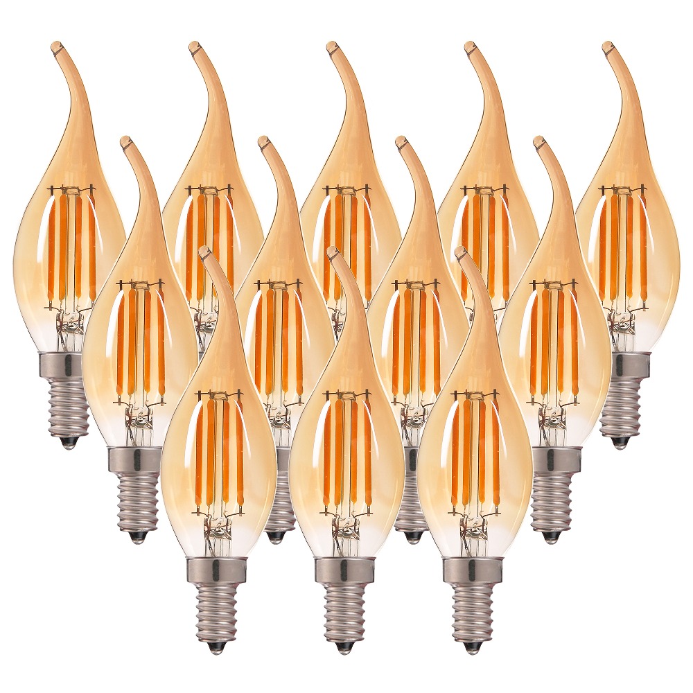 Image of 12 Pack 4w E14 Led Warm White Light Bulbs, 220-240v Ac Indoor Lamps For Living Room Bedroom Ceiling Lighting