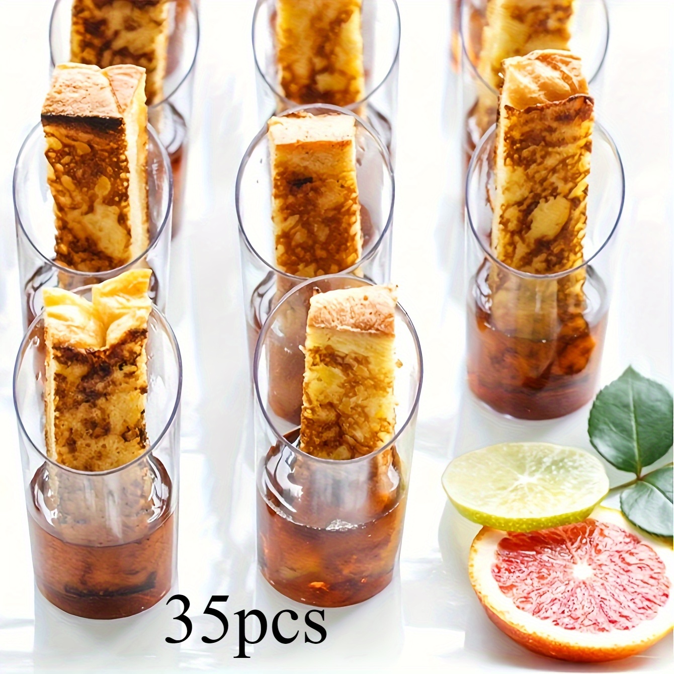 Image of 10/ 35pcs, Mini Dessert Cup, Jelly Cup, Round Slanted Mouth Cup, Appetizer Cup, Suitable For Desserts, Ice Cream, Appetizers, Mousse And Pudding