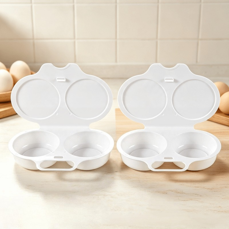 TEMU 2 stuks Multifunctionele Dubbele Stoommand, Magnetron Eierkoker, Snelle Kookplaat, Snel Zacht Gekookte Eieren Maken, Kan Ook Kleine Koekjes,