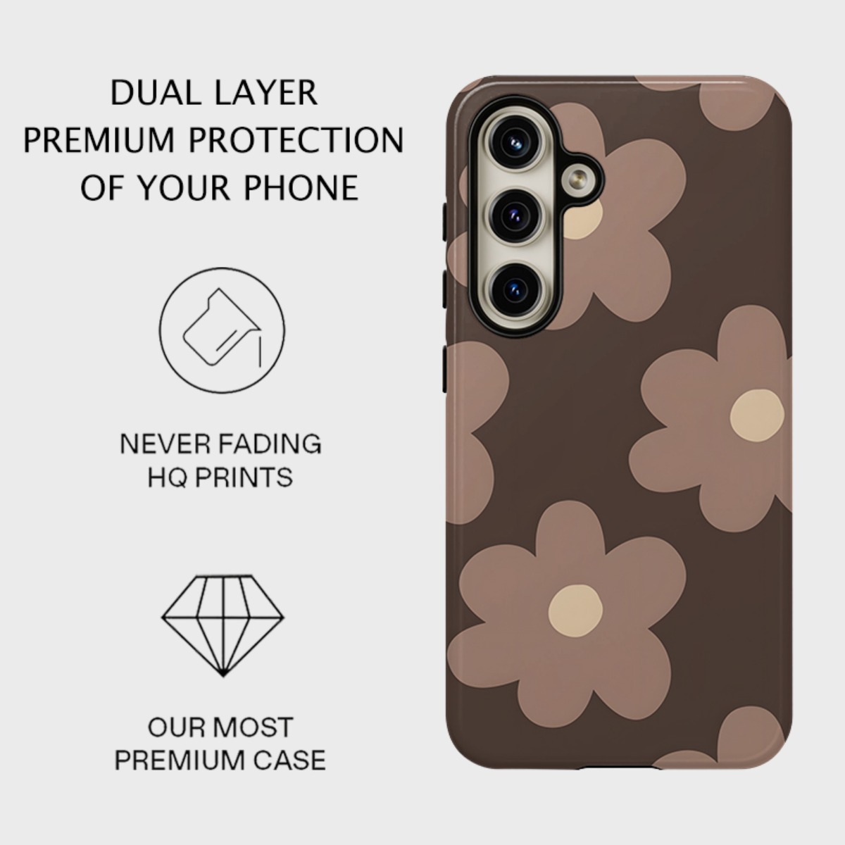 TEMU Phone Case: Large Flower -one Film Phone Case, Tough, Dual Layered Case For Superior Protection, For For Galaxy S26/s25/s24/s23/s22/s21/s21+/s21