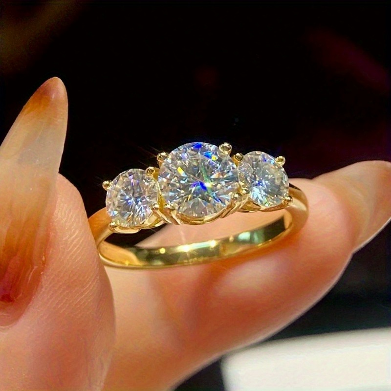 Women's 2/4 Carat Simple Design Moissanite Ring, Dazzling Gift