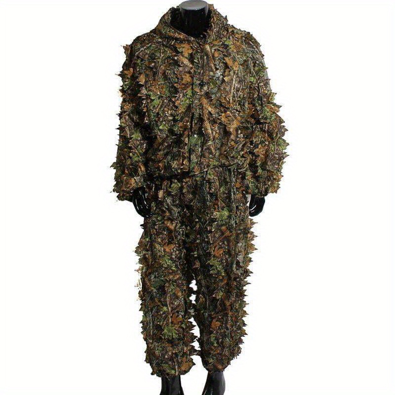 TEMU Ghillie Suit Camouflage Hunting Suits Outdoor Lifelike Camo Clothing Lightweight Breathable Hooded Apparel