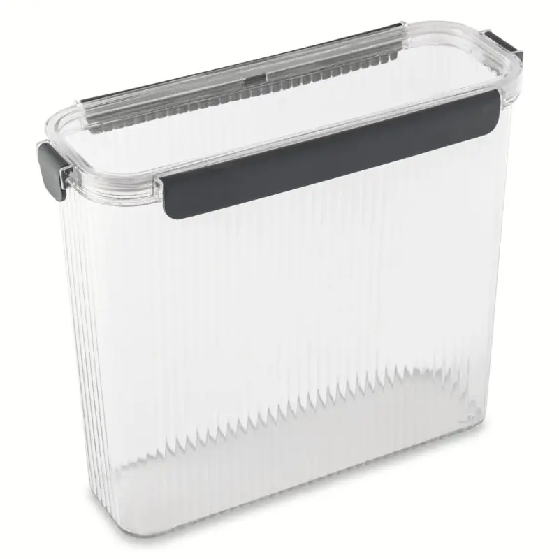 6pcs glass food storage container set with airtight snap lock lids bpa free microwave safe clear stackable pantry organizers with black knobs large 21 3 7 3 20 5 cup capacity for cakes ideal for kitchen dining ideal gift Product details 3