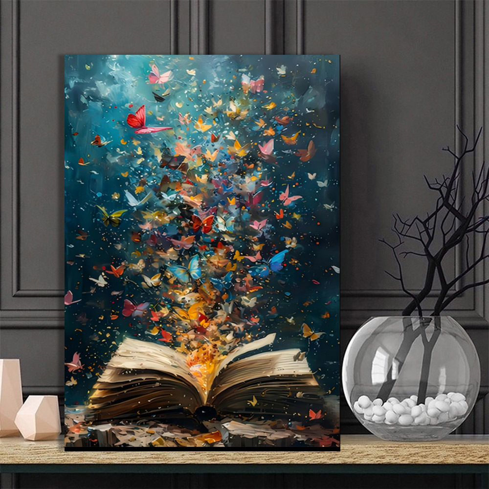 

Wooden Framed1 Wrapped Canvas, Butterfly Exploded Canvas Art On , Abstract Art Wall Decoration, Contemporary Reading Printing, Home And Office Decorations