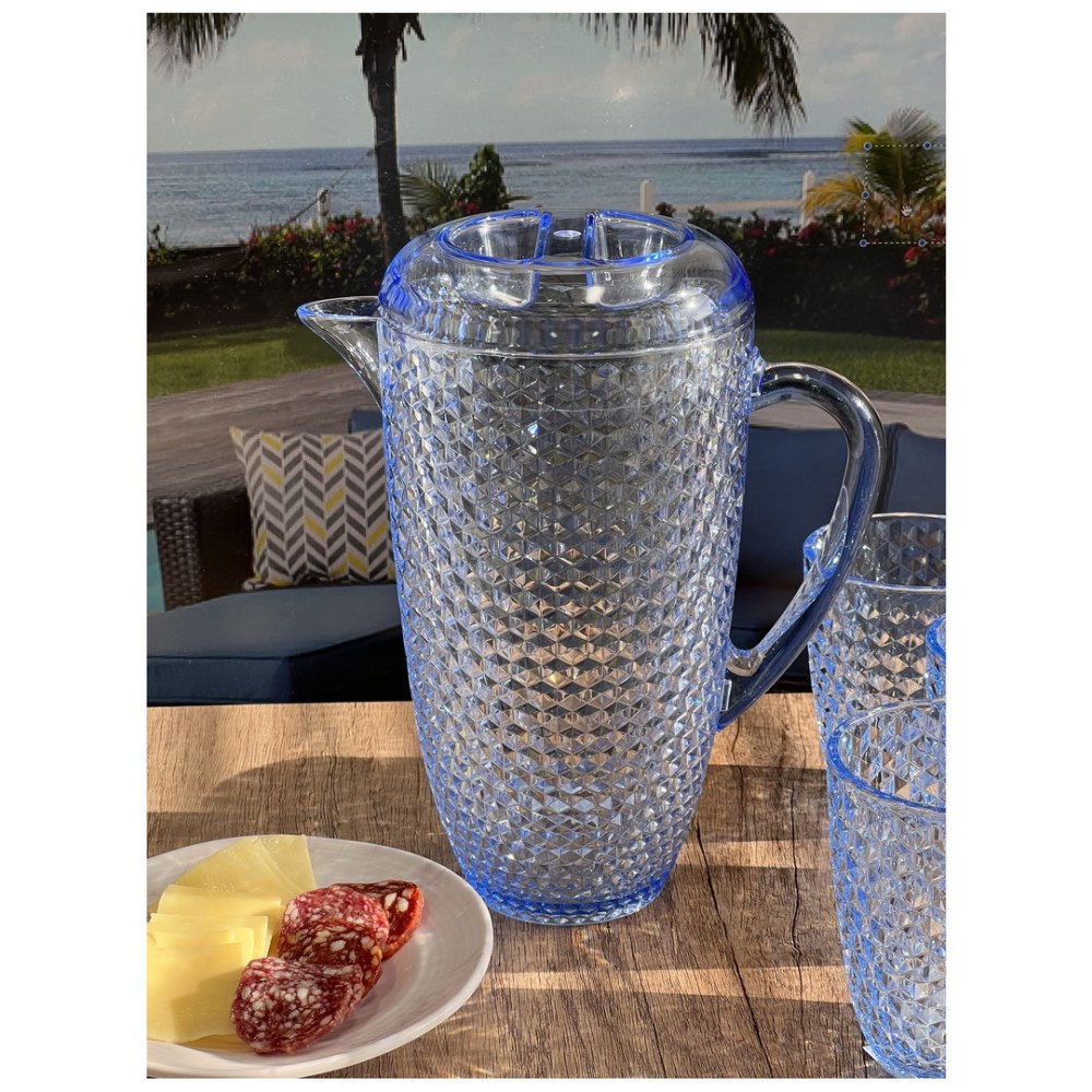 2 5 quart water pitcher lid diamond cut unbreakable plastic - Temu