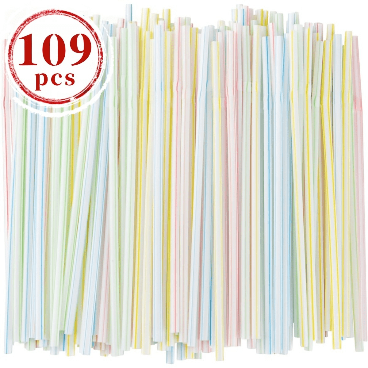 TEMU Ensemble de 109 en plastique flexibles pour artisanat, idéales pour le tissage - Tubes pliables rayés colorés avec embouts flexibles, parfaites