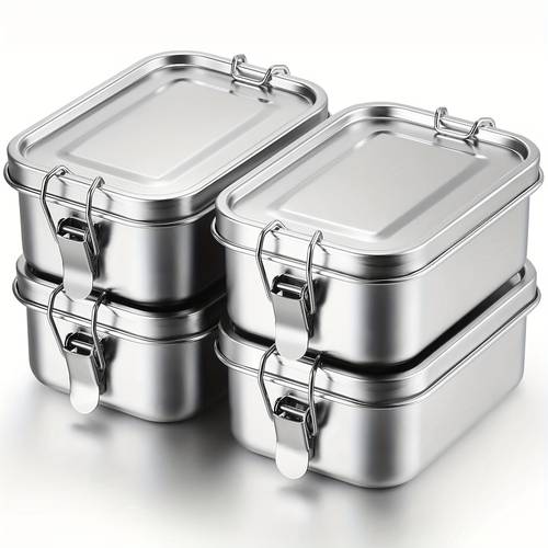 304 stainless steel insulated lunch box lightweight portable square bento box with sealed lid oven fridge safe meal prep container for students durable design