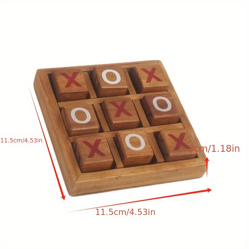 

1pc Cork Xo Board Game - Strategy Wooden For Adults - Farmhouse Coffee Table Accessory - Ideal Gift