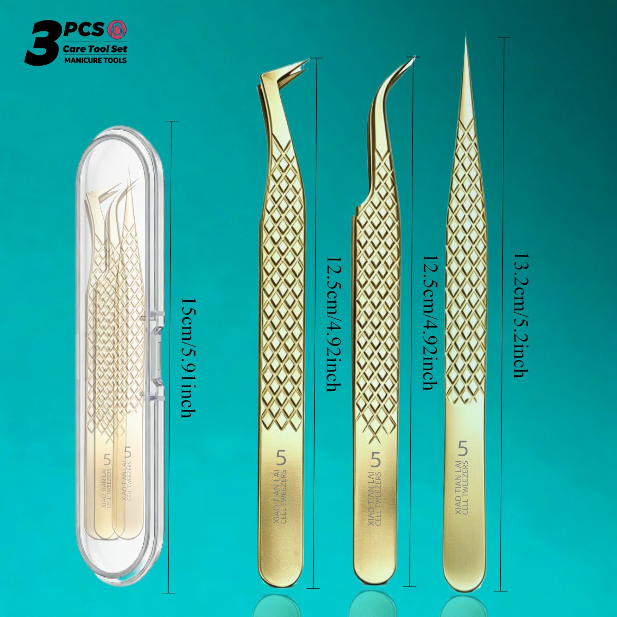 TEMU Comes With A Travel Storage Case. Eyelash Tweezers For Japanese-style Eyelash Extension, Stainless Steel Set, Very Precise. Suitable For Classic