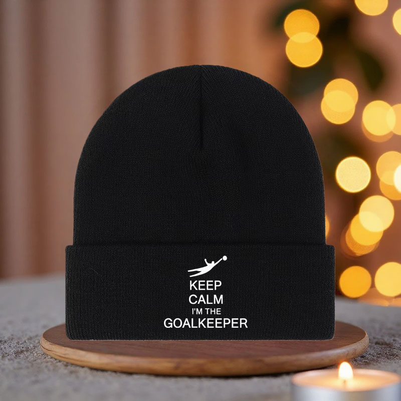 TEMU Cappello Beanie 2D Lavorato a Maglia " I'M THE GOALKEEPER", e , Cappuccio Invernale da Sci per , Beanie Impilabile Casual , Caldo Invernale