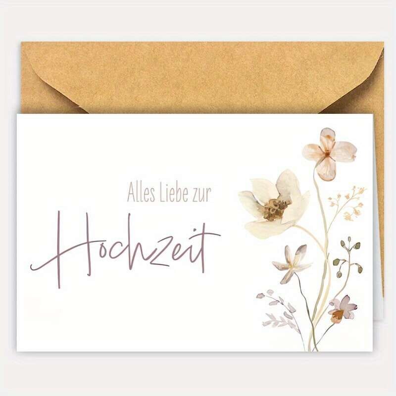 An Interesting German Wedding Card With , Suitable For Christmas Weddings And Engagements, An Ideal Gift For , Family, Brothers, Sisters, , Daughters - Card And Envelope