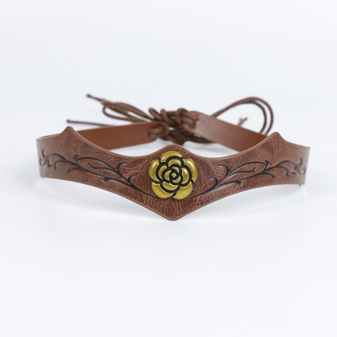 TEMU Vintage Roos Hoofdband, Middeleeuwse Renaissance Stijl Kroon Hoofddeksel, Retro Gouden Roos Gegraveerde Voorhoofdband, Heren Cosplay Party