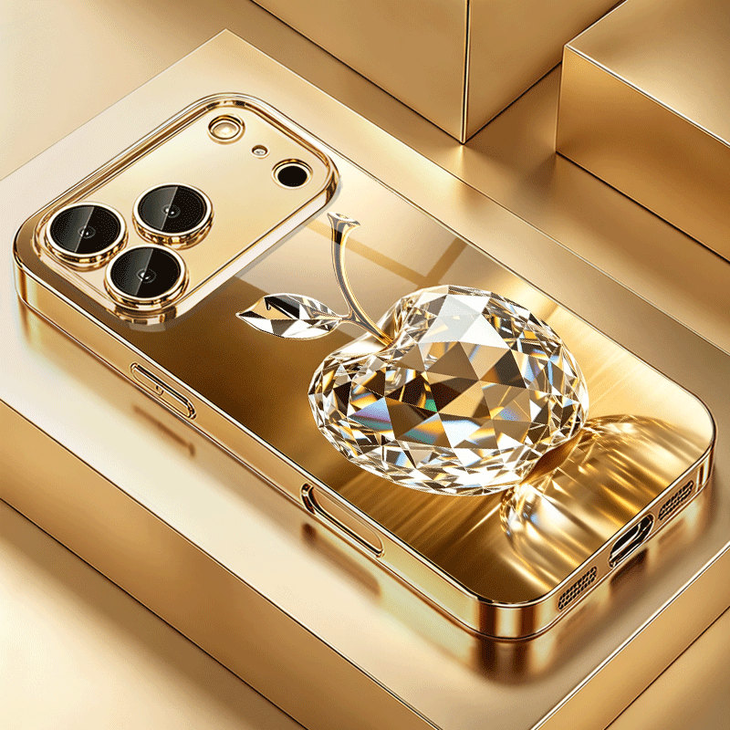 TEMU Phone Case - Crystal Beautiful Elegant Pattern Electroplated Glass Phone Case Suitable For Iphone