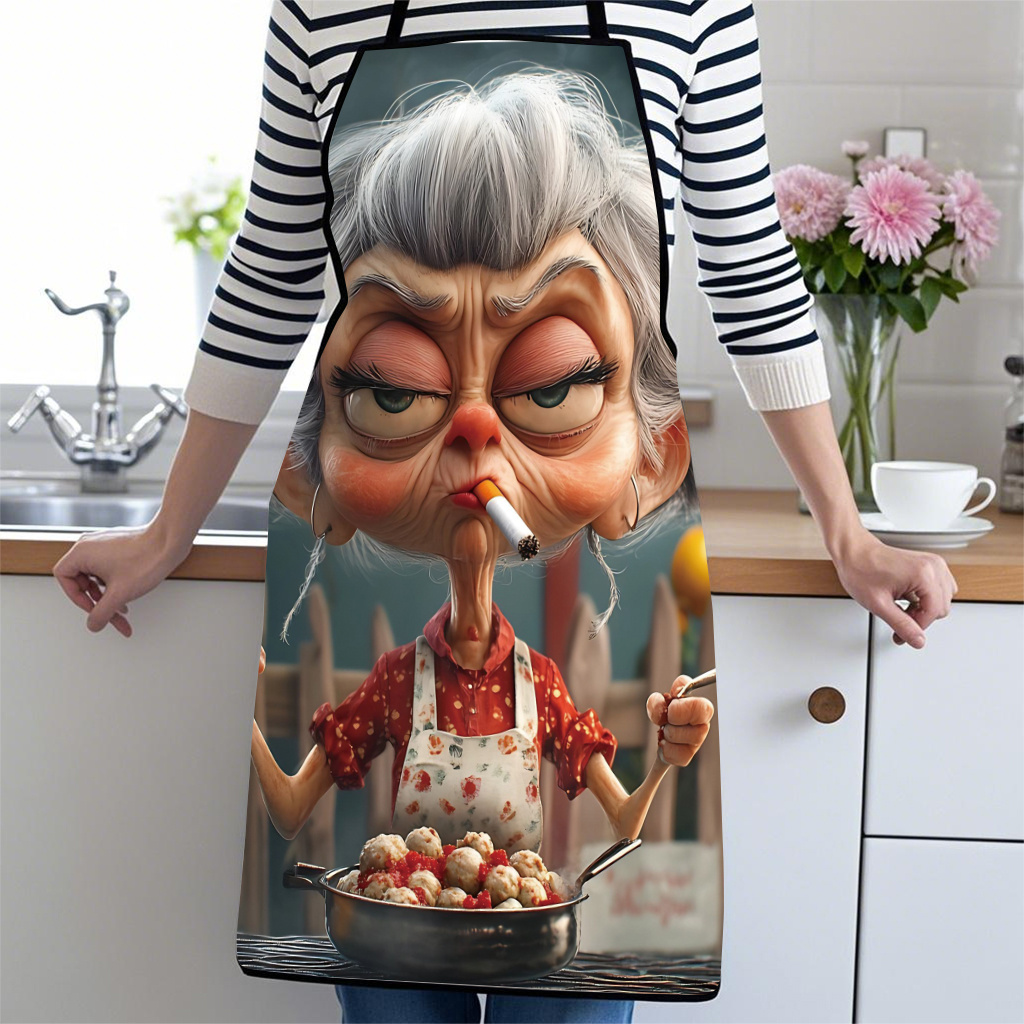 TEMU Funny Grandma Apron With Striped & Humorous Grandma Design - Kitchen Apron Suitable For , Funny Gift For Grandma, Or Housewarming Present (grandma-themed)