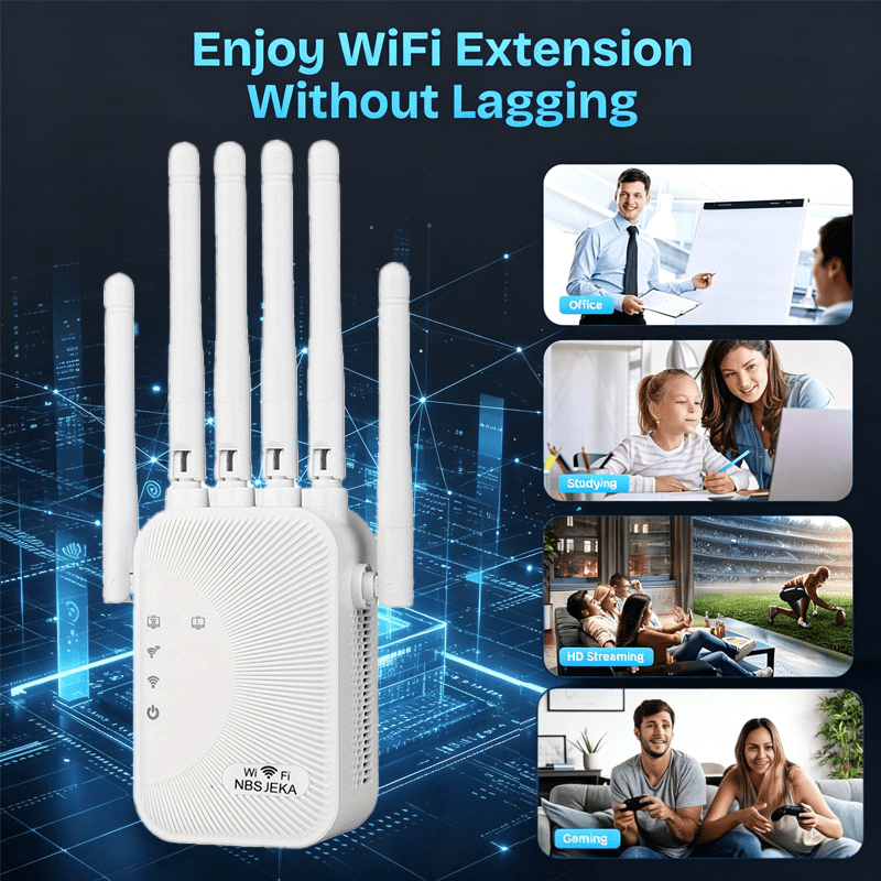 Image of Wifi , 1700mbps Network Extender, Full House Coverage, Equipped With Ethernet Ports, Compatible With Smart Tvs, Smartphones, Tablets, And Smart , Holiday Gifts