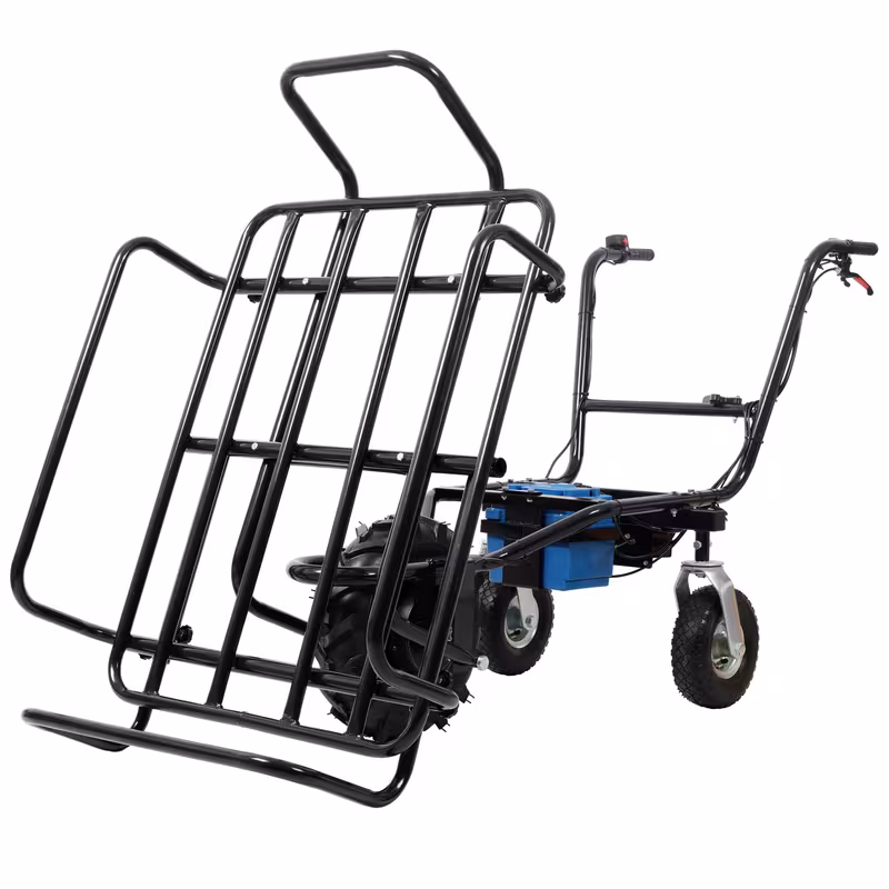 electric transportation cart 24v 350w motor powered utility garden wagon dump cart 265 lbs load capacity with metal handle and 16 yard cart and wagons for lawn Product details 5