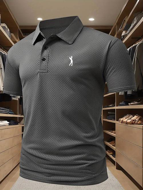 s823 new breathable mens lapel fine mesh summer stretch solid color golf mens short sleeve 2025 block quick dry summer breathable mens lapel stretch east asian aesthetic solid color stretch top european